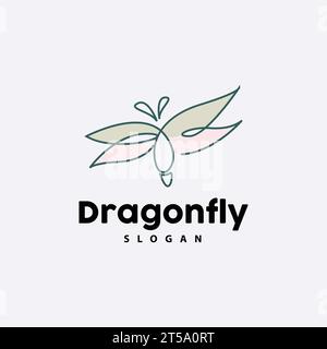 Logo Dragonfly, Flying Animal Vector, design elegante e minimalista, icona modello illustrativo Illustrazione Vettoriale