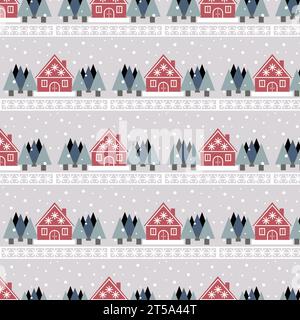 Modello invernale senza cuciture scandinavo. vettore Illustrazione Vettoriale