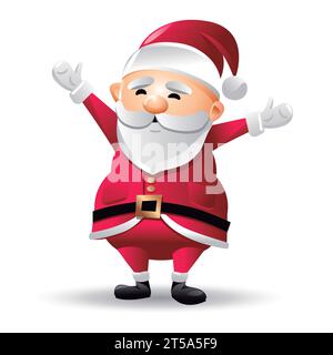 Babbo natale isolato su sfondo bianco. buon cartone animato. Illustrazione vettoriale. EPS 10. Illustrazione Vettoriale