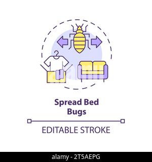 Concetto 2D Simple Line Icon spread bed bug Illustrazione Vettoriale