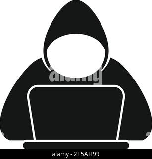 Icona di hacker anonimo Simple Vector. Mark aveva una persona. Capo avatar Illustrazione Vettoriale