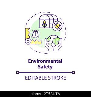 Icona a linea sottile 2D concetto di sicurezza ambientale Illustrazione Vettoriale