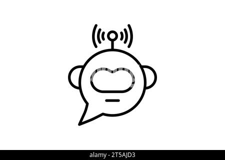 icona chatbot. icona relativa al dispositivo, all'intelligenza artificiale. stile icona linea. semplice progettazione vettoriale modificabile Illustrazione Vettoriale
