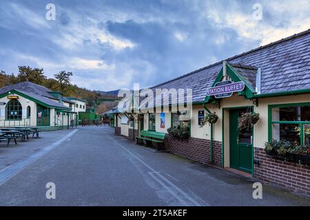 Stazione di Llanberis sulla Mount Snowdon Railway line, Galles del Nord Foto Stock