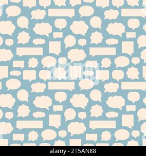 pattern senza interruzioni con fumetti vocali, finestre di chat e illustrazione vettoriale Illustrazione Vettoriale