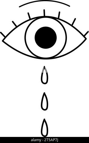 Occhio aperto isolato con lacrime Esoterismo icona Vector Illustrazione Vettoriale
