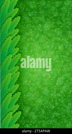 Modello di cornice verde della storia di Natale. Sfondo con spazio di copia. Illustrazione Vettoriale