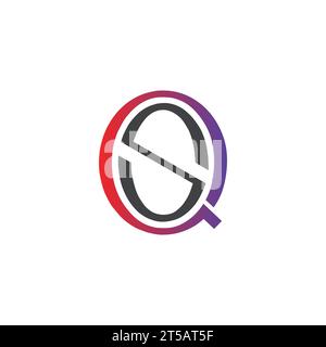 Modello vettoriale di design del logo QS Illustrazione Vettoriale