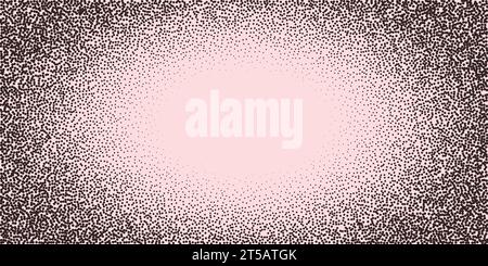 Granulosità del rumore nero macchiato. Sfondo abstract Dotwork con gradiente Stipple. Illustrazione vettoriale di Distressed Textured Design. Illustrazione Vettoriale