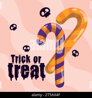 Poster di caramelle di Halloween Trick or Treat Vector Illustrazione Vettoriale