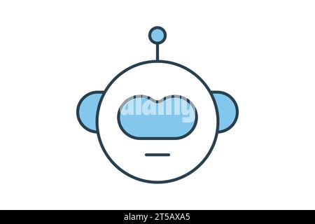 icona della testa del robot. icona relativa al dispositivo, all'intelligenza artificiale. stile icona linea piatta. semplice progettazione vettoriale modificabile Illustrazione Vettoriale