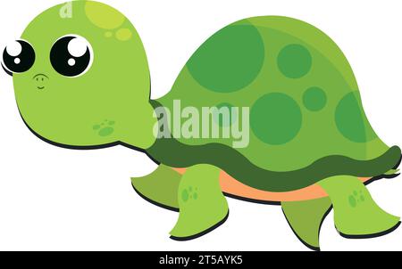 Icona isolata del personaggio della tartaruga Vector Illustrazione Vettoriale