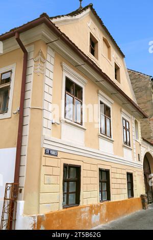 Casa Nicolae Teclu (1839-1916), strada Prundului, Braşov, Contea di Braşov, Transilvania, Romania, Europa Foto Stock