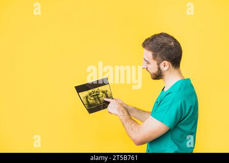 Raggi X tra i denti del dentista Foto Stock