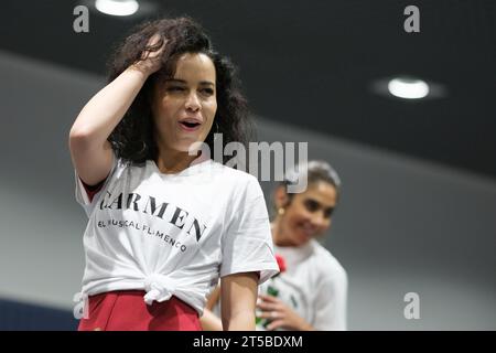 Madrid, Spagna. 4 novembre 2023. Il soprano Guiomar canto si esibisce durante le prove di Carmen. The Flamenco Musical al Teatro Real di Madrid, 4 novembre 2023, Spagna (foto di Oscar Gonzalez/Sipa USA) (foto di Oscar Gonzalez/Sipa USA) credito: SIPA USA/Alamy Live News Foto Stock