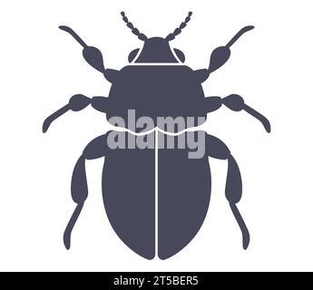 icona nera dello scarabeo. illustrazione del vettore piatto. Illustrazione Vettoriale