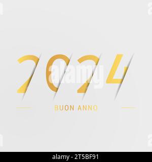 2024 - buon anno 2024 Illustrazione Vettoriale