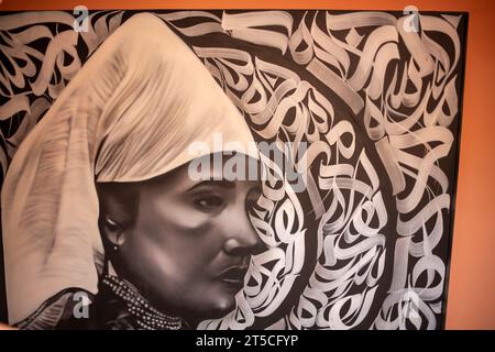 Murales/murales a Marrakech in Marocco Foto Stock