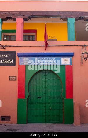 Porte colorate di Marrakech in Marocco Foto Stock