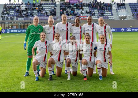 Firenze, Italia. 4 novembre 2023. Firenze, 22 ottobre 2023: I milanesi durante la partita di serie A Women League tra Fiorentina Women e Milan Women al Parco Viola di Firenze. (Sara Esposito/SPP) credito: SPP Sport Press Photo. /Alamy Live News Foto Stock