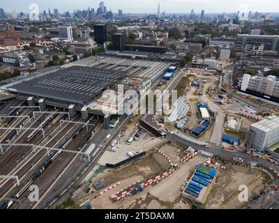 Una visione generale dei lavori in corso presso il capolinea londinese di HS2 vicino a Euston. Immagine scattata il 27 settembre 2023. © Belinda Jiao jiao.bilin@gmail. Foto Stock