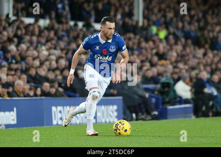 Liverpool, Regno Unito. 4 novembre 2023. Jack Harrison di Everton in azione. Partita di Premier League, Everton contro Brighton e Hove Albion al Goodison Park di Liverpool sabato 4 novembre 2023. Questa immagine può essere utilizzata solo per scopi editoriali. Solo per uso editoriale, foto di Chris Stading/Andrew Orchard fotografia sportiva/Alamy Live news credito: Andrew Orchard fotografia sportiva/Alamy Live News Foto Stock