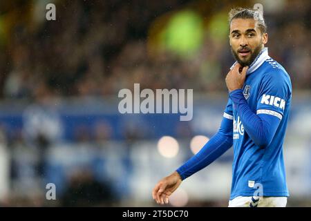 Liverpool, Regno Unito. 4 novembre 2023. Dominic Calvert-Lewin di Everton guarda. Partita di Premier League, Everton contro Brighton e Hove Albion al Goodison Park di Liverpool sabato 4 novembre 2023. Questa immagine può essere utilizzata solo per scopi editoriali. Solo per uso editoriale, foto di Chris Stading/Andrew Orchard fotografia sportiva/Alamy Live news credito: Andrew Orchard fotografia sportiva/Alamy Live News Foto Stock