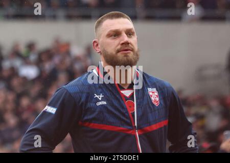 Leeds, Regno Unito. 4 novembre 2023. AMT Headingley Stadium, Leeds, West Yorkshire, 4 novembre 2023. Rugby League International test England Rugby League vs Tonga Rugby League Elliot Whitehead of England Rugby League credito: Touchlinepics/Alamy Live News Foto Stock