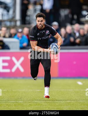 LONDRA, REGNO UNITO. 4 novembre 23. Sean Maitland dei Saracens in azione durante Saracens vs Leicester Tigers - Gallagher Premiership Rugby R2 allo Stonex Stadium sabato 4 novembre 2023. LONDRA INGHILTERRA. Crediti: Taka G Wu/Alamy Live News Foto Stock