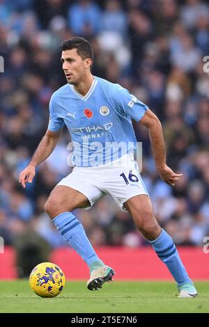 MANCHESTER, REGNO UNITO. 4 novembre 2023. Rodri del Manchester City durante la partita di Premier League all'Etihad Stadium di MANCHESTER. Il credito fotografico dovrebbe leggere: Gary Oakley/Sportimage Credit: Sportimage Ltd/Alamy Live News Foto Stock