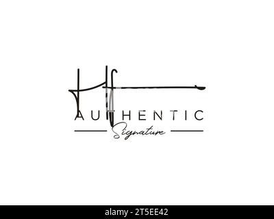 Vettore modello logo firma HF. Illustrazione Vettoriale