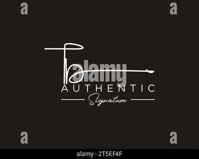 Vettore modello logo firma TB. Illustrazione Vettoriale
