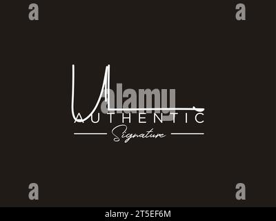 Vettore modello logo firma UL. Illustrazione Vettoriale