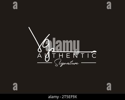 Vettore modello logo firma VG. Illustrazione Vettoriale