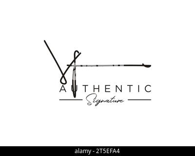 Vettore modello logo firma VF. Illustrazione Vettoriale