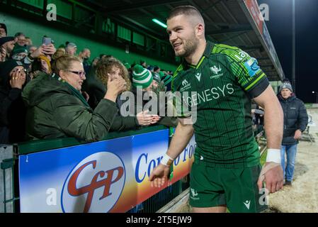 Galway, Irlanda. 5 novembre 2023. Diarmuid Kilgallen del Connacht dopo il round 3 dello United Rugby Championship tra Connacht Rugby e Ulster Rugby allo Sportsground di Galway, Irlanda, il 4 novembre 2023 (foto di Andrew SURMA/ Credit: SIPA USA/Alamy Live News Foto Stock