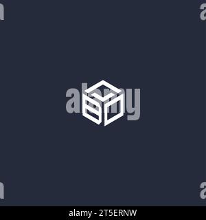 Ispirazione iniziale per il design del logo esagonale BO Illustrazione Vettoriale