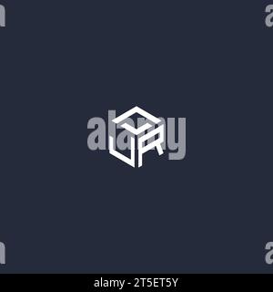 Ispirazione iniziale per il design del logo esagonale JR Illustrazione Vettoriale