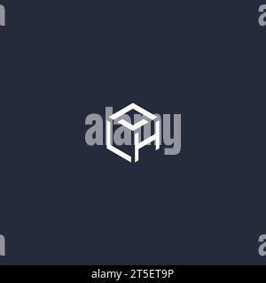 Ispirazione per il design del logo esagonale iniziale LH Illustrazione Vettoriale