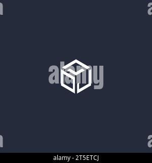 OJ ispirazione iniziale per il design del logo Hexagon Illustrazione Vettoriale