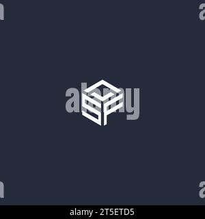 Ispirazione per il design del logo esagonale SF Initial Illustrazione Vettoriale
