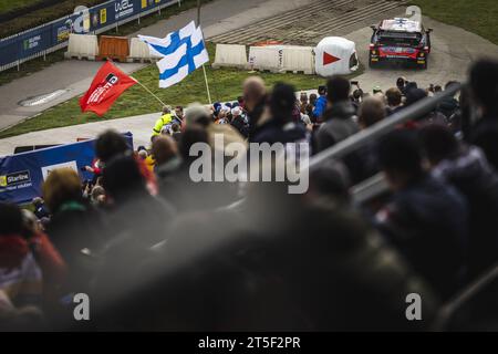 04 Esapekka LAPPI (fin), Janne FERM (fin), HYUNDAI SHELL MOBIS WORLD RALLY TEAM, HYUNDAI i20 N Rally1 Hybrid, WRC, azione durante il Rally dell'Europa centrale 2023, dodicesimo round del WRC World Rally Car Championship 2023, dal 26 al 29 ottobre 2023 a Passau, Germania Foto Stock