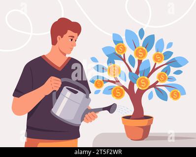 Concetto di vettore di investimento ad albero Illustrazione Vettoriale
