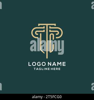 Logo iniziale del montante LC, elegante e lussuoso logo dello studio legale grafica vettoriale Illustrazione Vettoriale