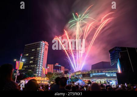 Fuochi d'artificio all'Auckland Diwali Festival. Foto Stock
