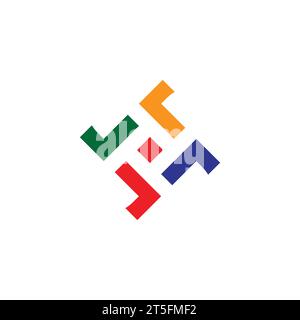 rotazione lettera r colorata vortice semplice vettore logo Illustrazione Vettoriale