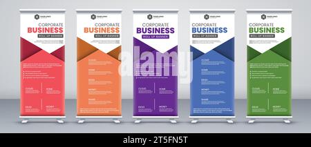 design di banner roll up aziendali astratti e moderni Illustrazione Vettoriale
