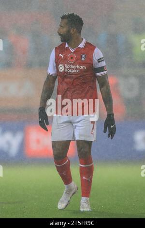 Il Cafú posto del Rotherham United durante la partita del campionato Sky Bet Rotherham United vs Queens Park Rangers al New York Stadium, Rotherham, Regno Unito, il 4 novembre 2023 (foto di Alfie Cosgrove/News Images) Foto Stock