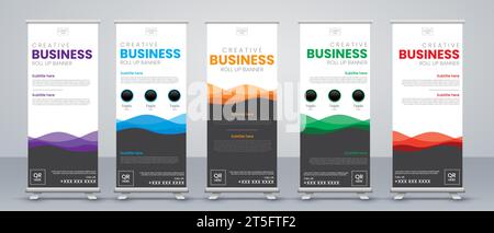 design di banner roll up aziendali astratti e moderni Illustrazione Vettoriale