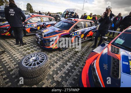 04 Esapekka LAPPI (fin), Janne FERM (fin), HYUNDAI SHELL MOBIS WORLD RALLY TEAM, HYUNDAI i20 N Rally1 Hybrid, WRC, azione durante il Rally dell'Europa centrale 2023, dodicesimo round del WRC World Rally Car Championship 2023, dal 26 al 29 ottobre 2023 a Passau, Germania Foto Stock